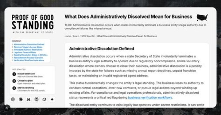What does administratively dissolved tax mean?