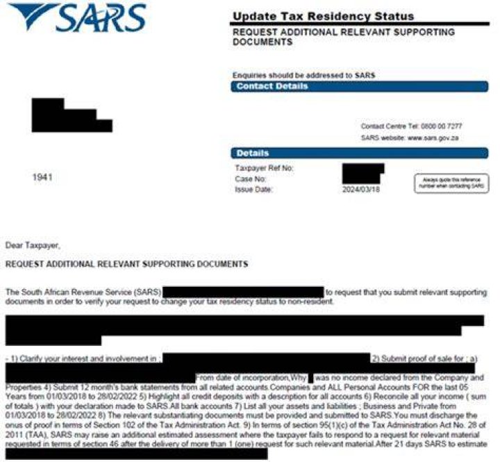 What does SARS Code 3920 mean?