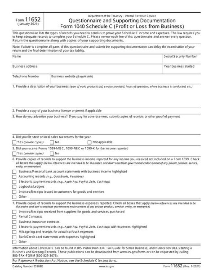 What is a Form 11652?